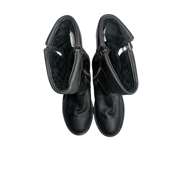 Ugg | Conor Quilted Oiled Leather Mid-Calf Moto Boots | Black | Size 9.5 - Picture 5 of 7